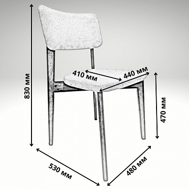 Стул Topas 530*480*830  ( ECOTONE light / корпус Бук / Тон- 6 (морилка Венге))