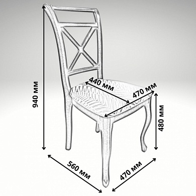 Стул Венеция-М3 470 х 560 х 940 мм / тон 4м / тк Eterna deep taupe