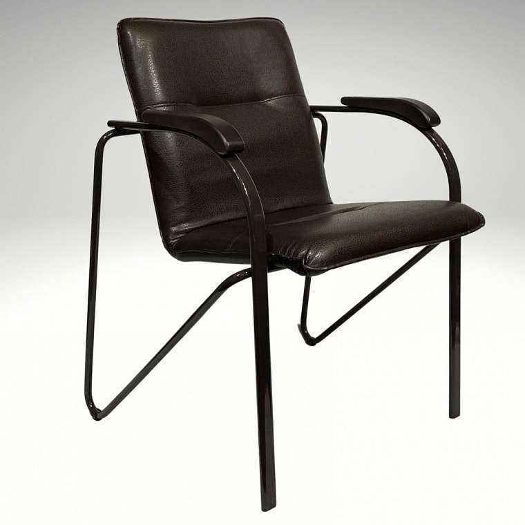 Кресло  630*600*820  ( Vega Dark brown / металл- темн. орех / подлокотн. Бук -Тон- 6 (Венге))